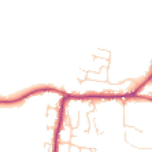 Daytime road noise heatmap for PO20 3AT