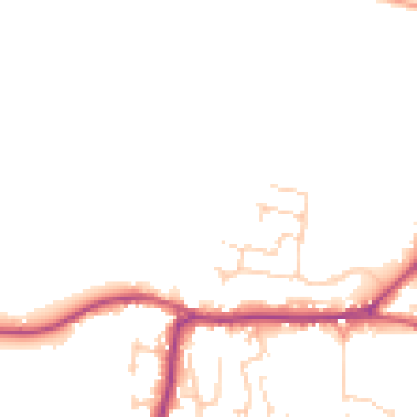 Daytime road noise heatmap for PO20 3AU