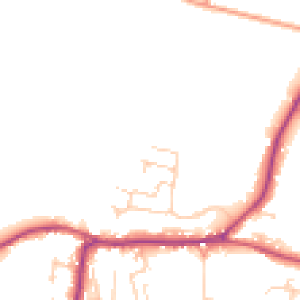 Daytime road noise heatmap for PO20 3AW