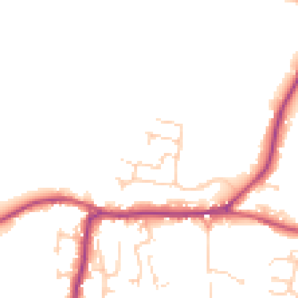 Daytime road noise heatmap for PO20 3AX