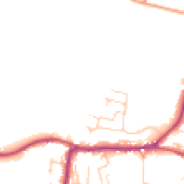 Daytime road noise heatmap for PO20 3AZ
