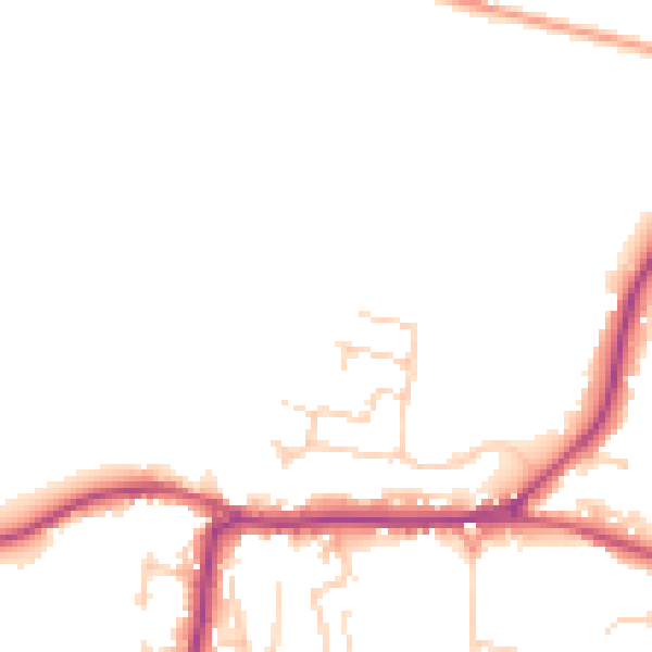 Daytime road noise heatmap for PO20 3BA
