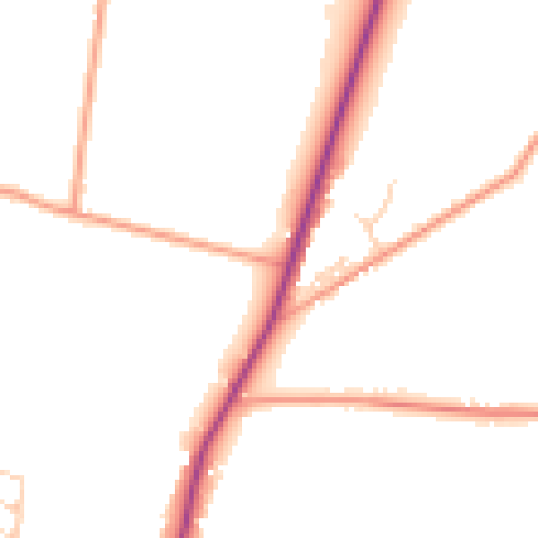 Daytime road noise heatmap for PO20 3BG