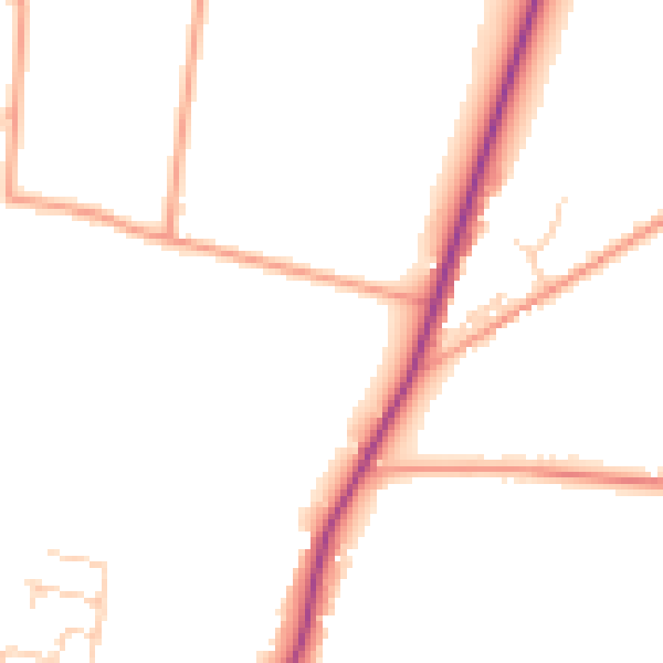 Daytime road noise heatmap for PO20 3BN