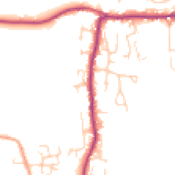 Daytime road noise heatmap for PO20 3QZ