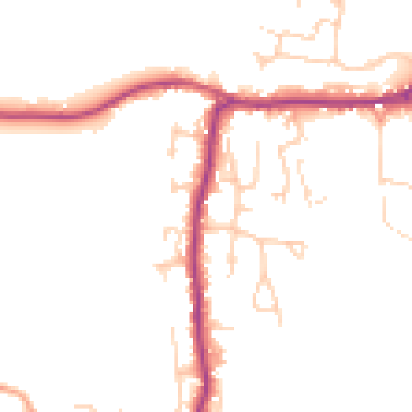 Daytime road noise heatmap for PO20 3RJ