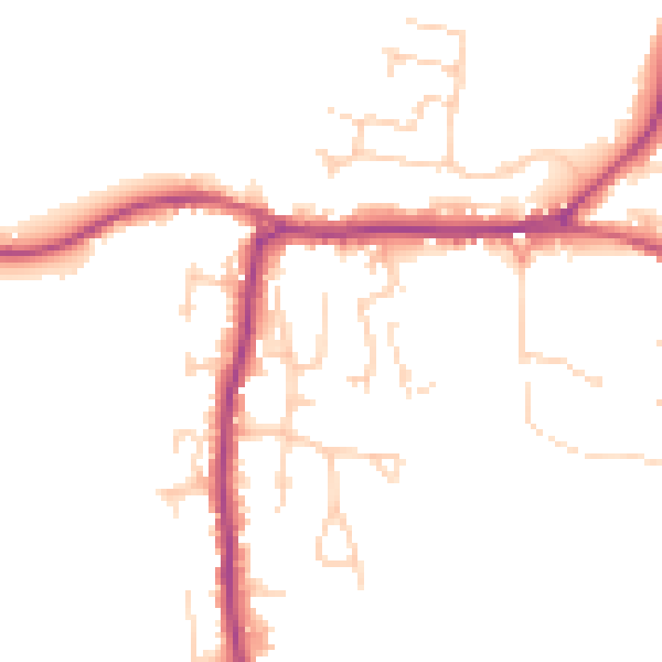 Daytime road noise heatmap for PO20 3RQ