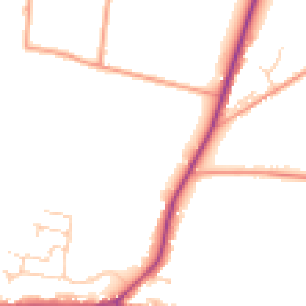 Daytime road noise heatmap for PO20 3RX