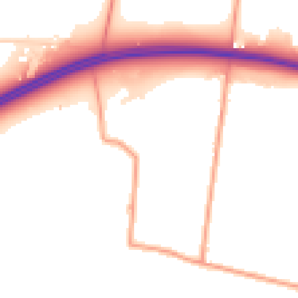 Daytime road noise heatmap for PO20 3SB