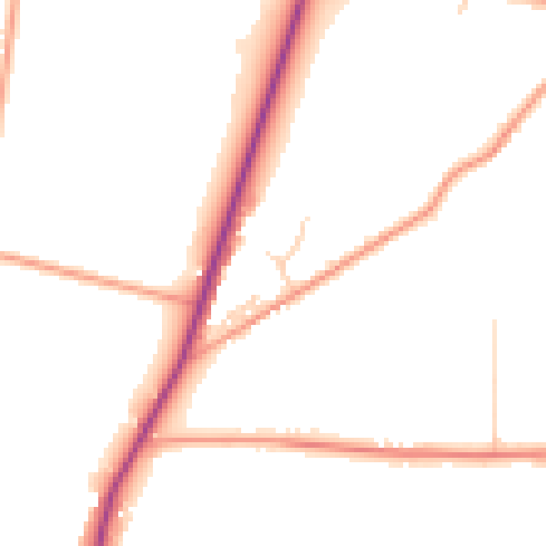 Daytime road noise heatmap for PO20 3SF