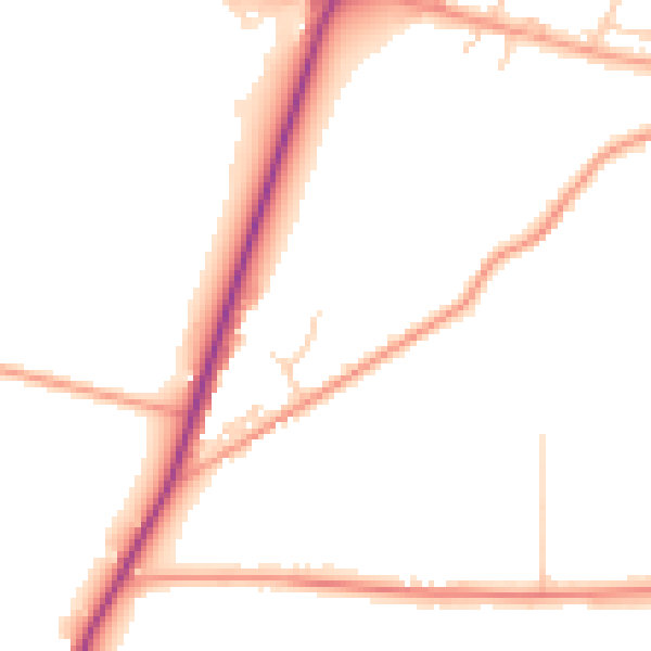 Daytime road noise heatmap for PO20 3SH