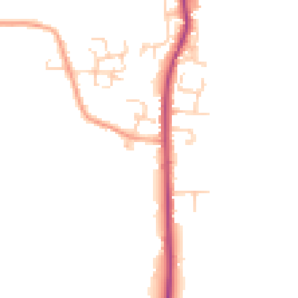 Daytime road noise heatmap for PO20 3SR