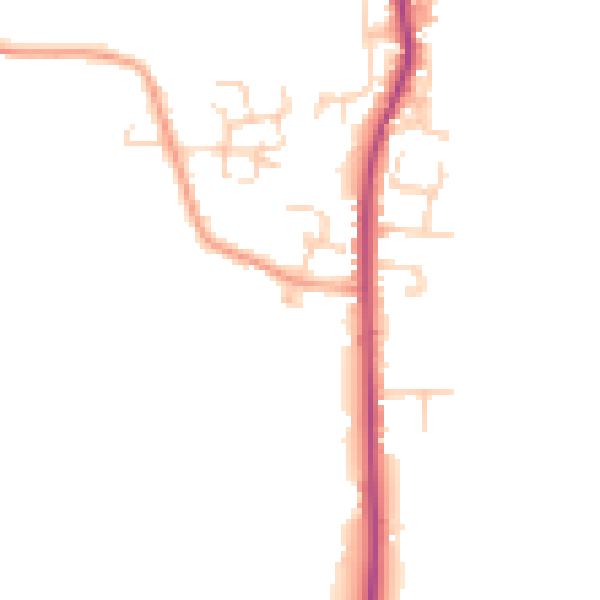 Daytime road noise heatmap for PO20 3TD