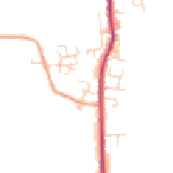 Daytime road noise heatmap for PO20 3TH
