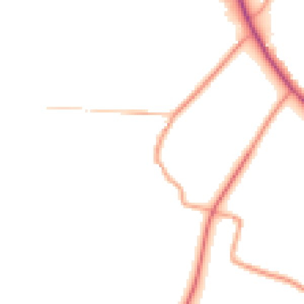 Daytime road noise heatmap for PO20 3TT
