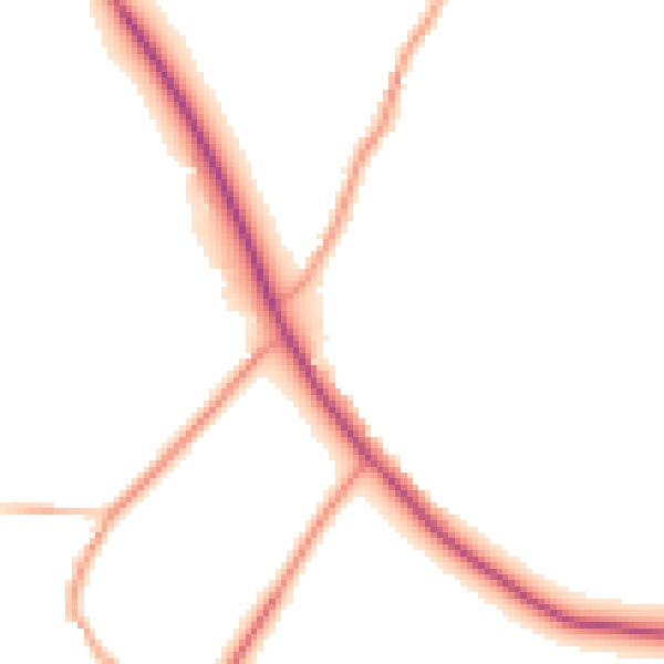 Daytime road noise heatmap for PO20 3TX
