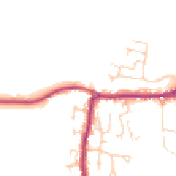 Daytime road noise heatmap for PO20 3UQ