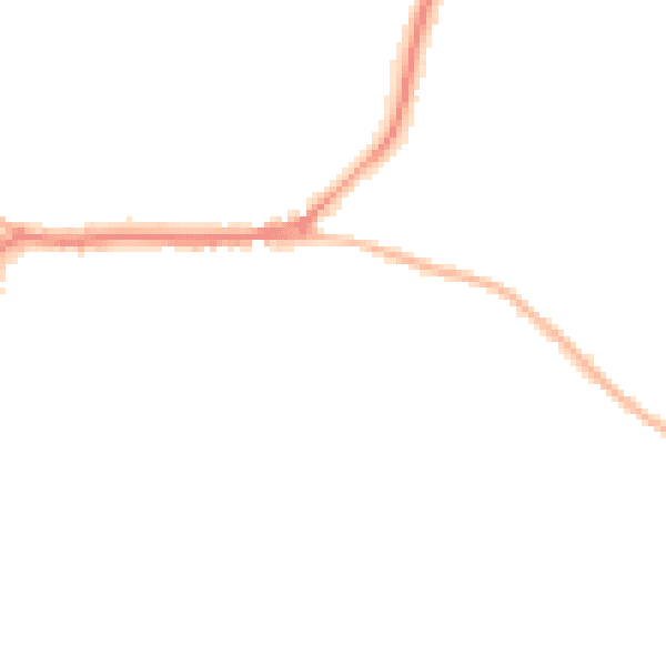 Night-time road noise heatmap for PO20 3XE