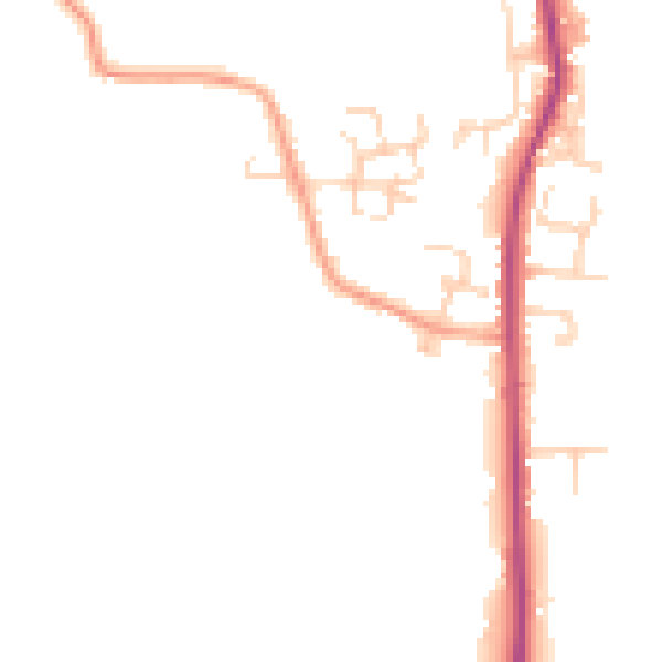 Daytime road noise heatmap for PO20 3XX
