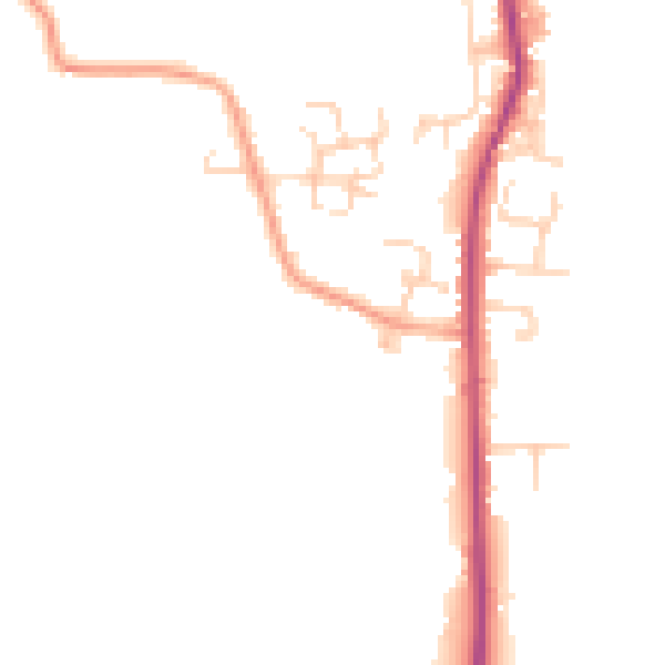 Daytime road noise heatmap for PO20 3YR