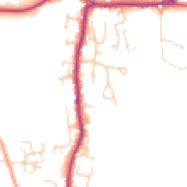 Daytime road noise heatmap for PO20 3YS