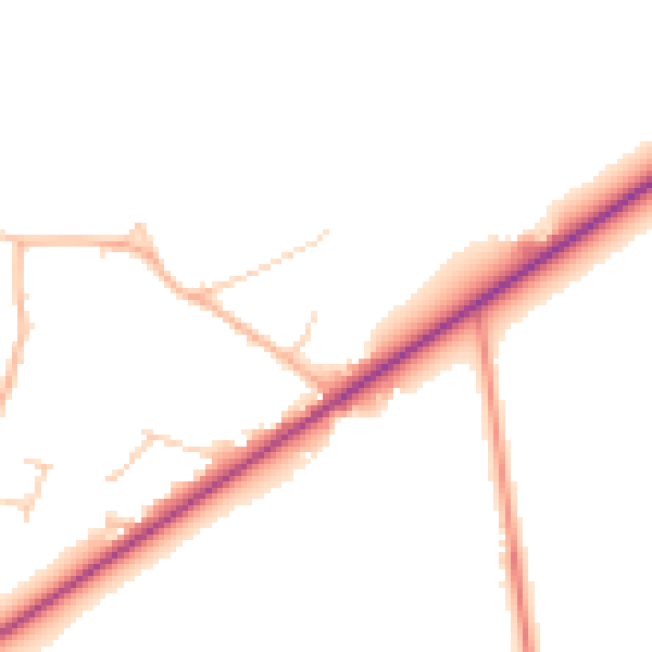 Daytime road noise heatmap for PO20 7AS