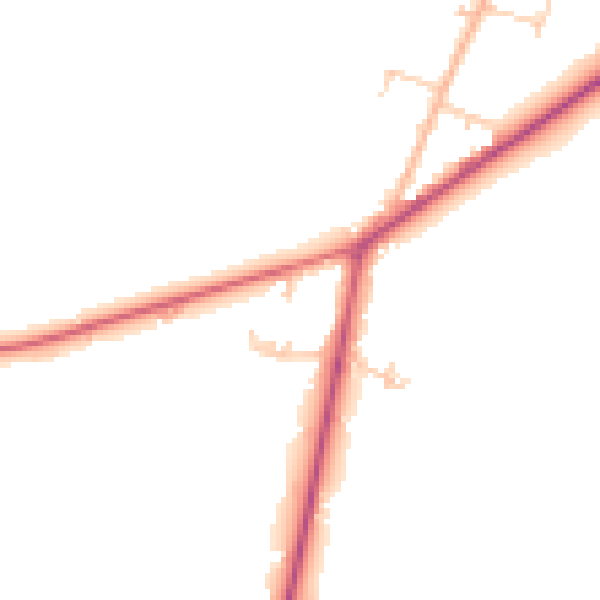 Daytime road noise heatmap for PO20 7BJ