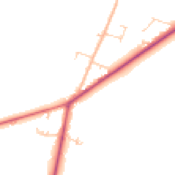 Daytime road noise heatmap for PO20 7ER