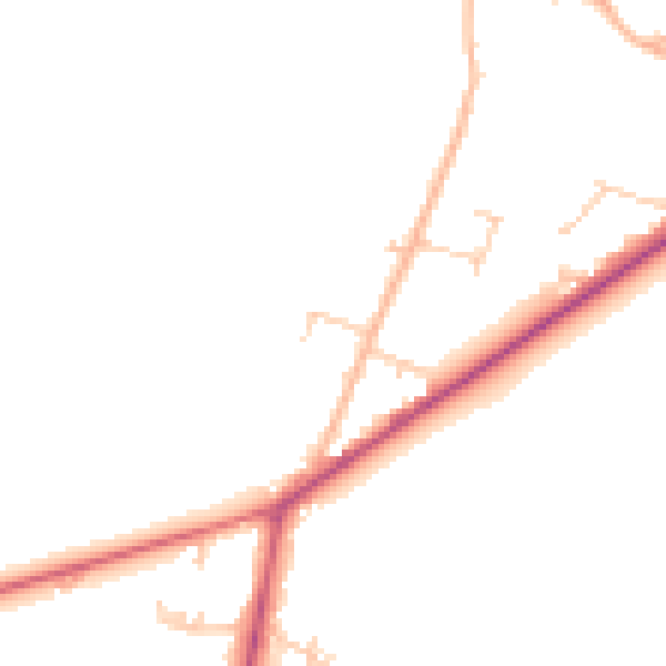 Daytime road noise heatmap for PO20 7EZ