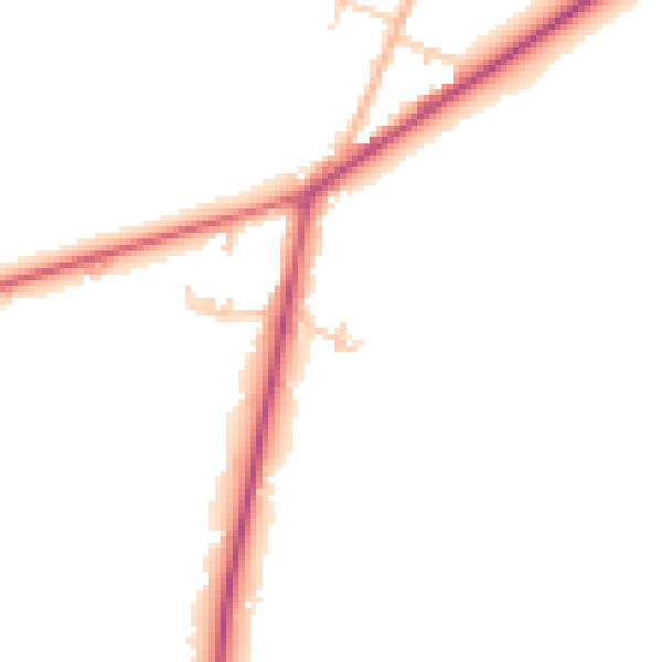 Daytime road noise heatmap for PO20 7FA