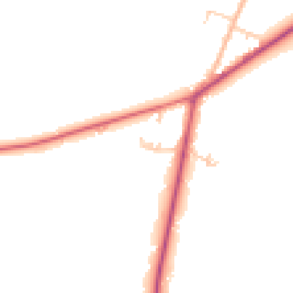 Daytime road noise heatmap for PO20 7FF