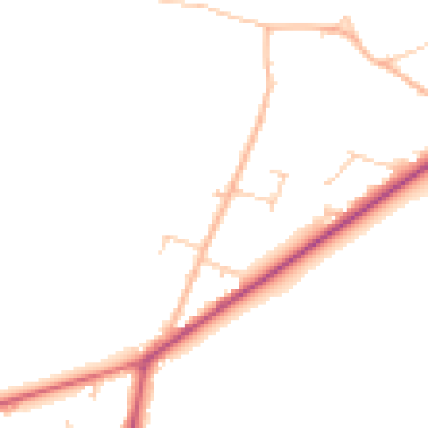 Daytime road noise heatmap for PO20 7HA