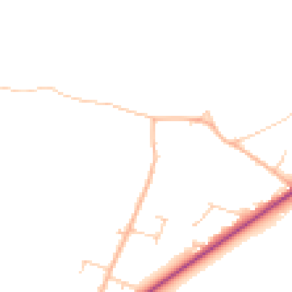 Daytime road noise heatmap for PO20 7HE