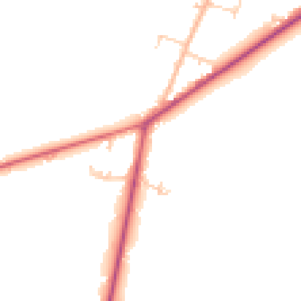 Daytime road noise heatmap for PO20 7HX