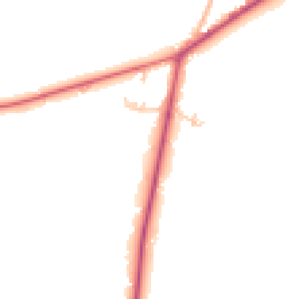 Daytime road noise heatmap for PO20 7HY