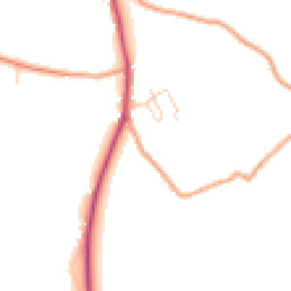 Daytime road noise heatmap for PO20 7LU