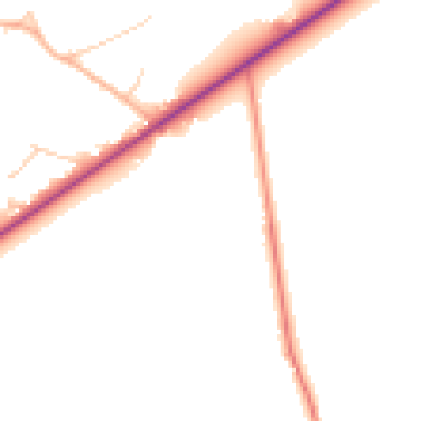 Daytime road noise heatmap for PO20 7QN