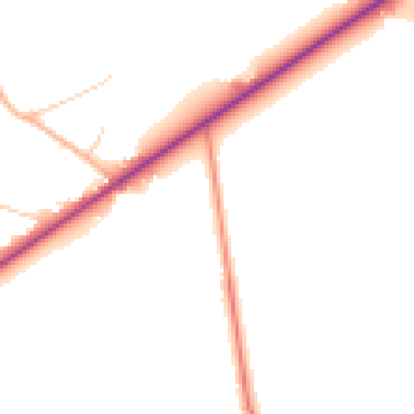 Daytime road noise heatmap for PO20 7QW
