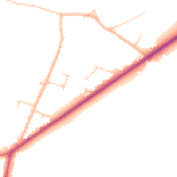 Daytime road noise heatmap for PO20 7SE