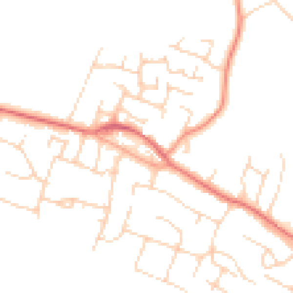Daytime road noise heatmap for PO20 8BD