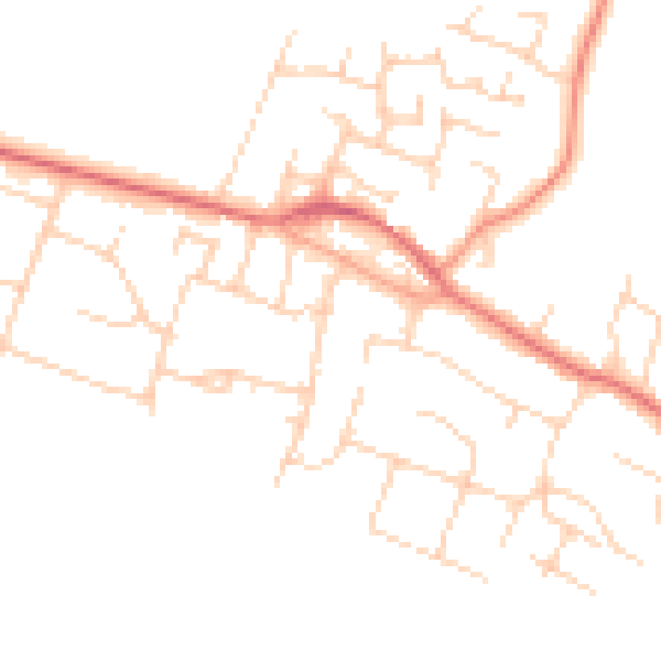 Daytime road noise heatmap for PO20 8BG