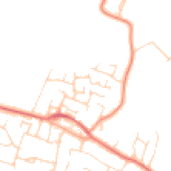 Daytime road noise heatmap for PO20 8BQ