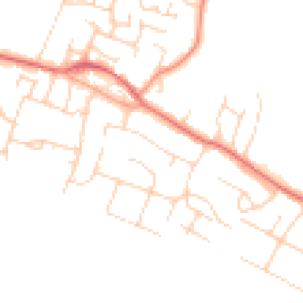 Daytime road noise heatmap for PO20 8BU