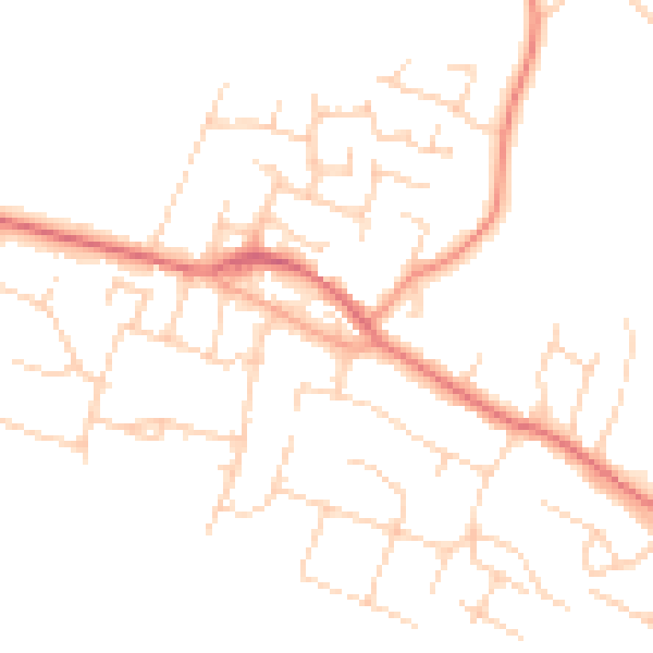 Daytime road noise heatmap for PO20 8BW