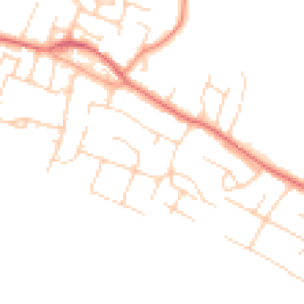 Daytime road noise heatmap for PO20 8BX
