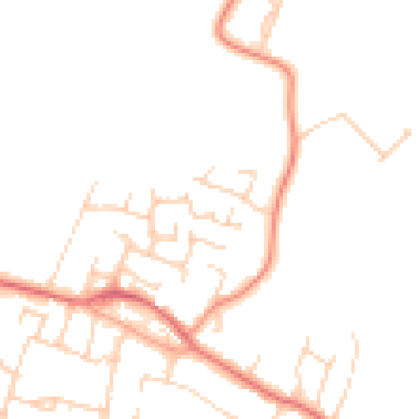 Daytime road noise heatmap for PO20 8BY