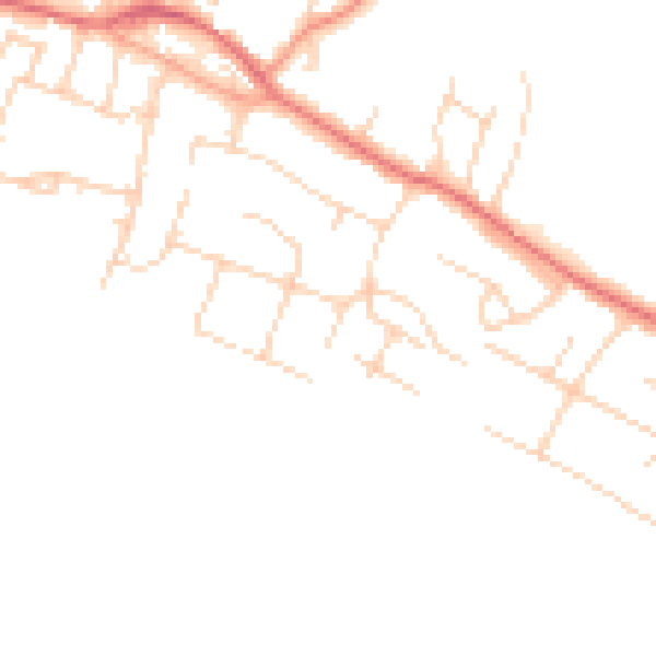 Daytime road noise heatmap for PO20 8DB