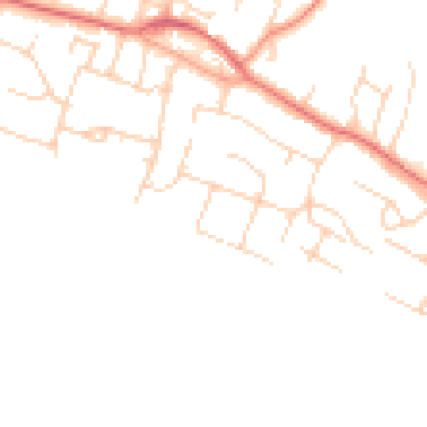 Daytime road noise heatmap for PO20 8DG