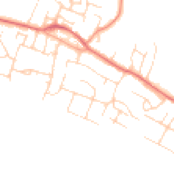 Daytime road noise heatmap for PO20 8DJ