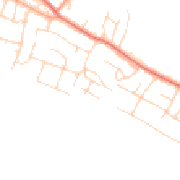 Daytime road noise heatmap for PO20 8DL